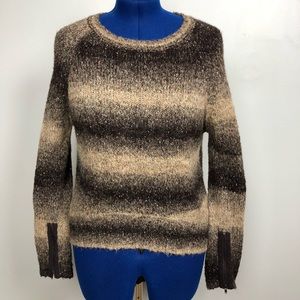 Anthropologie Michael Stars Zip Cuff Brown Sweater
